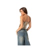 Floral tapestry lace up corset
