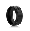 Stainless Steel Black CZ Band Ring - Black Plated