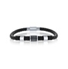 Stainless Steel Oxidized Genuine Leather Bracelet