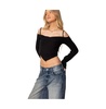 Womens Triangle Hem Off Shoulder Sweater