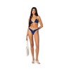 Women's Golden Ruffle Edge Triangle Bikini Top