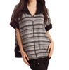 penelope zip-up poncho in black multi