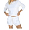 lou french terry pocket shorts in white