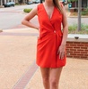 mallory sleeveless blazer dress in blood orange
