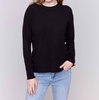 sweater with side buttons in black