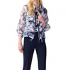 organza jacket with camisole 2-piece set in midnight blue/white