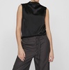 time to party cowl shell top in black