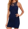 lace sleeveless mini dress in blue
