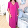 meredith midi dress in fuschia red