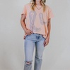 boots print graphic tee cotton jersey in peach
