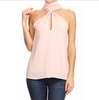 high neck keyhole top in blush