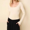 the lily scoop neck rib top in clay
