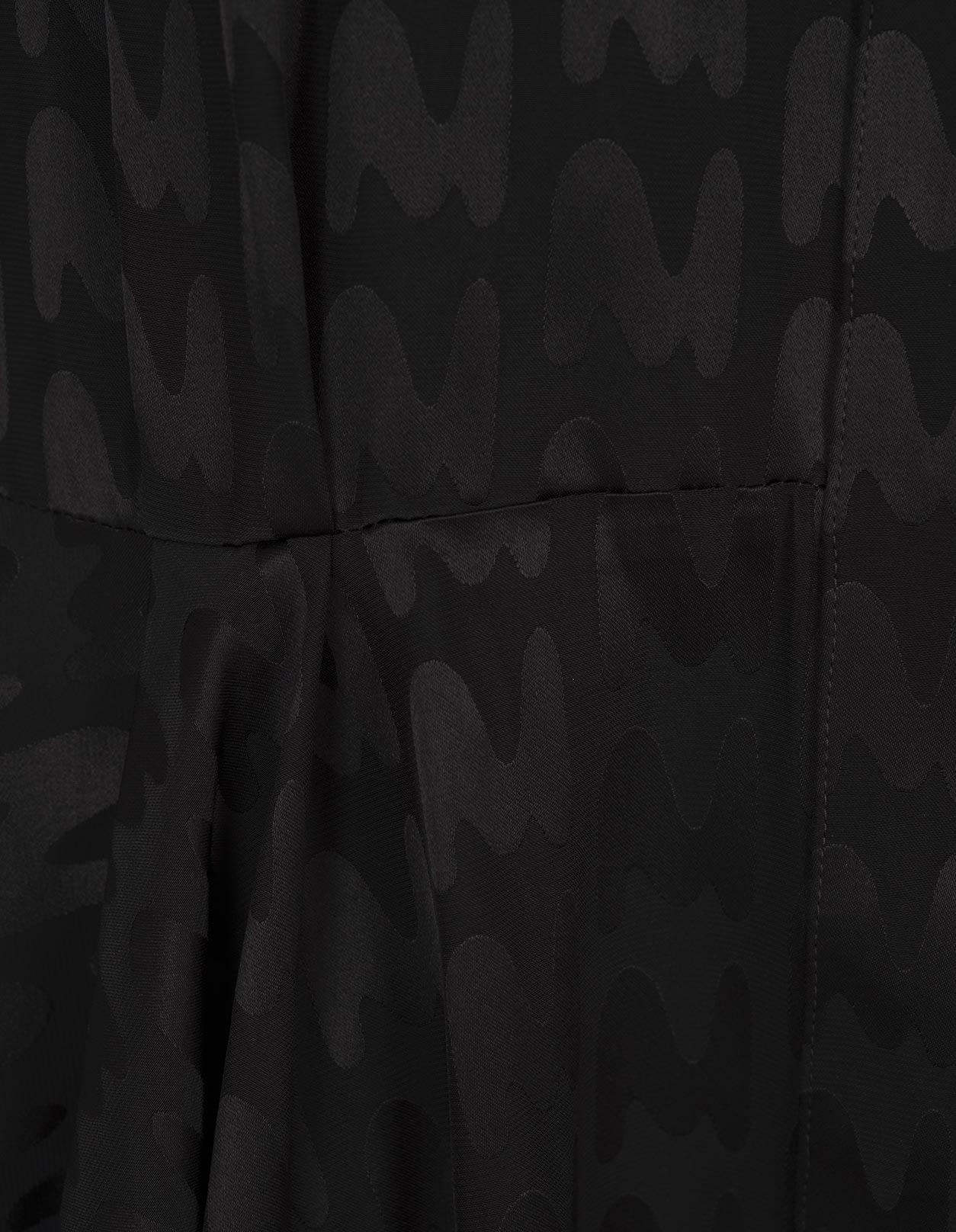 Black Satin Mini Dress With 'themwave' Motif