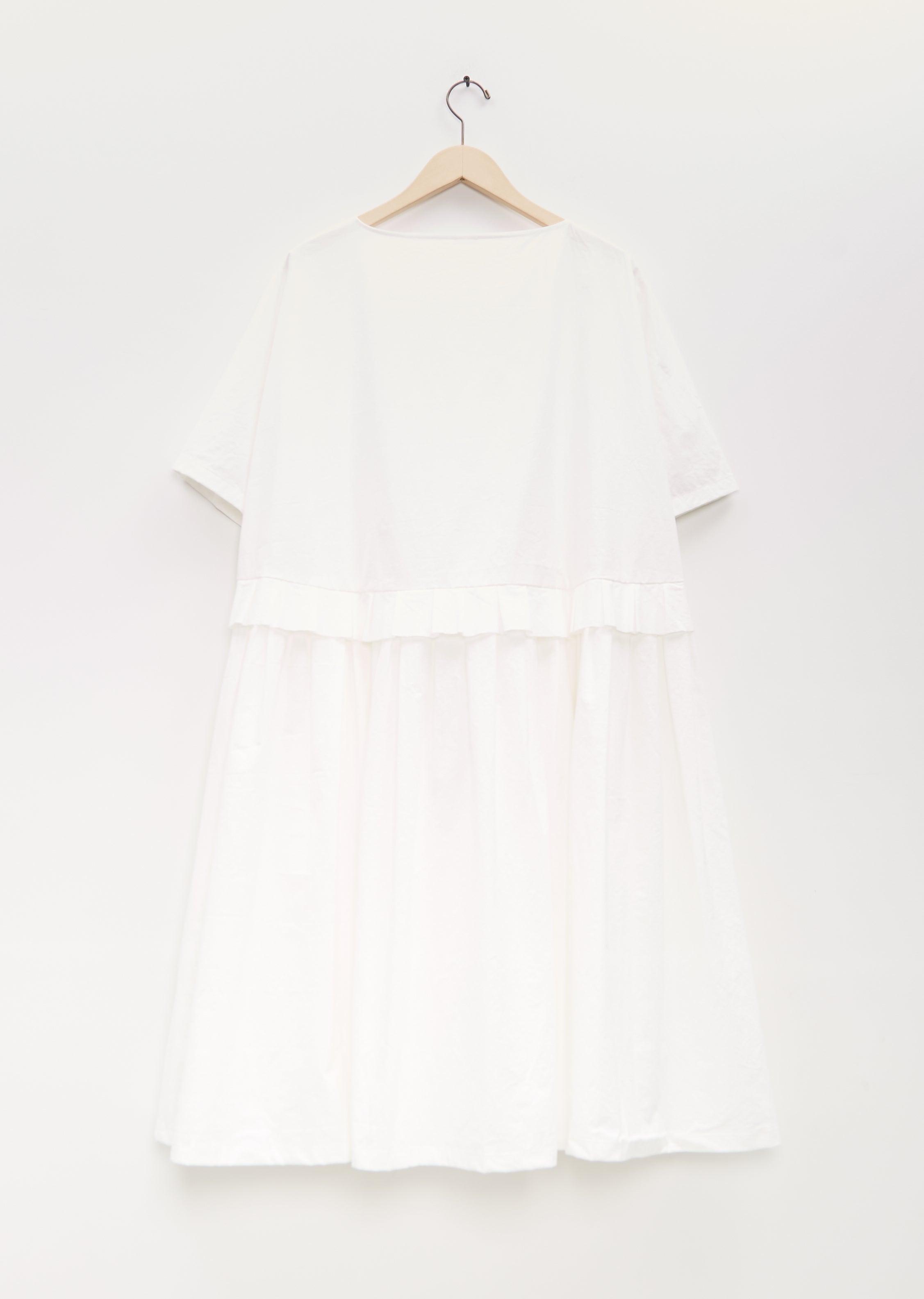 Cotton Pleated Trim Dress