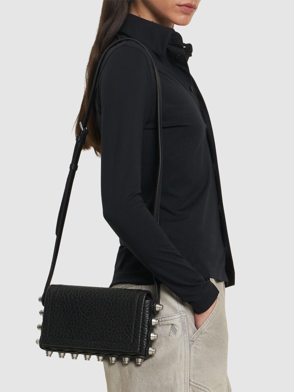 Roz pebbled leather wallet w/chain
