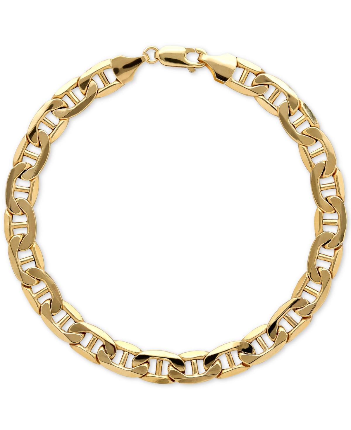 Men's Beveled Marine Link Bracelet in 10k Gold