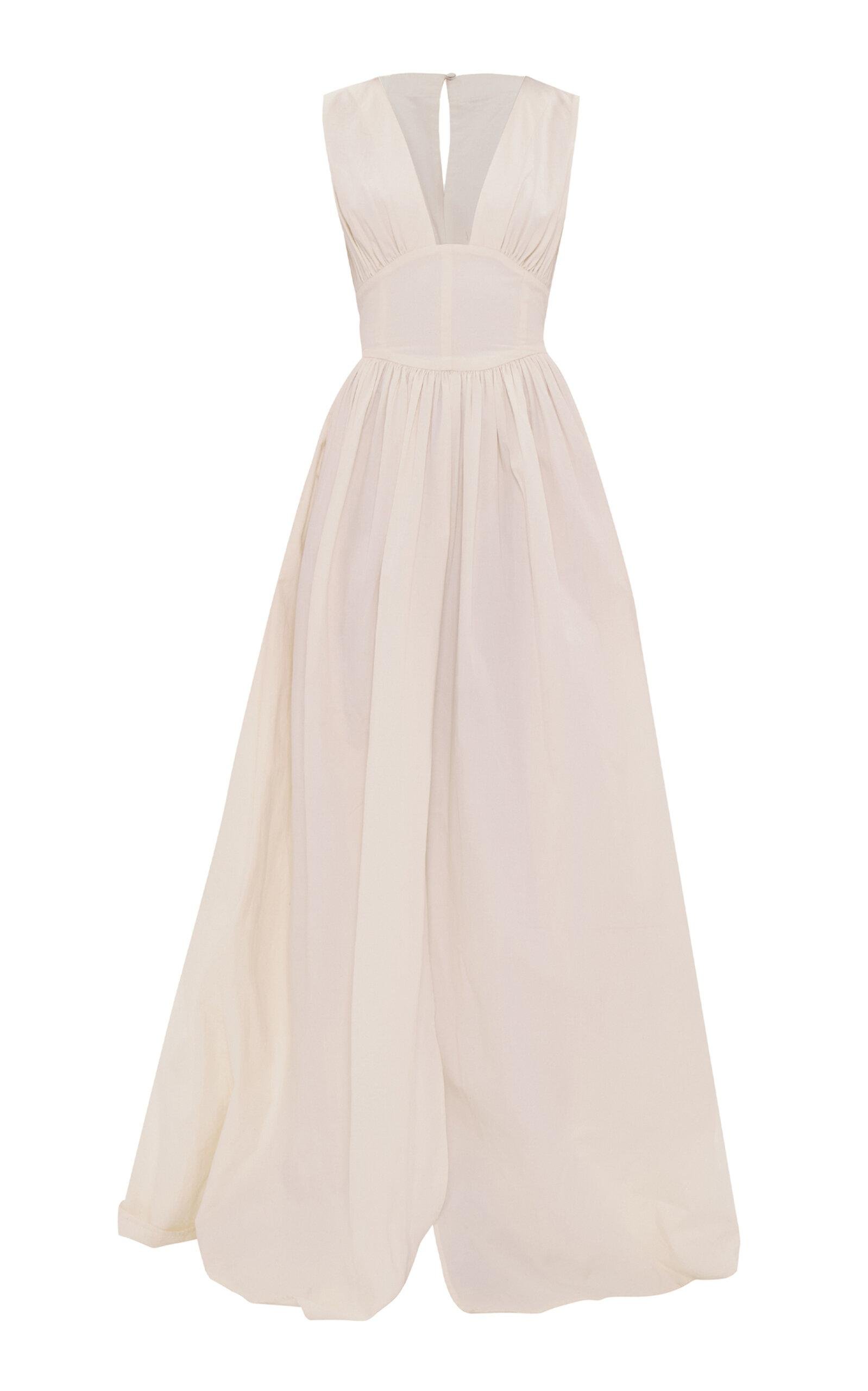 Rexi Corset-Waist Cotton-Blend Maxi Dress