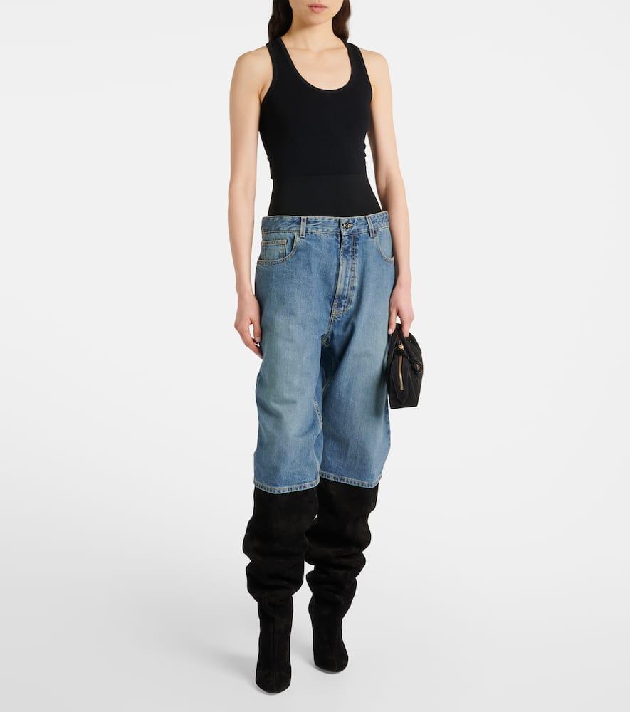 Cropped barrel-leg jeans